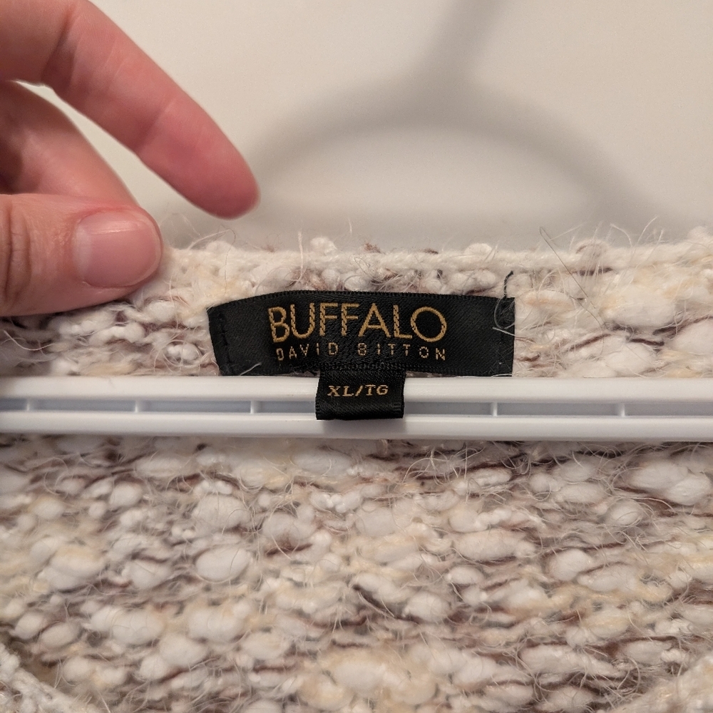 Buffalo David Bitton Chunky Soft Knit Pullover Sweater, Cream/Gray, Size… - Picture 2 of 3
